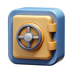 Cartoon Safe Icon: Security, Protection, Banking, Finance App Design Element