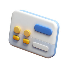 Retro Gaming Controller: 3D Render of a Simple, Colorful Gamepad