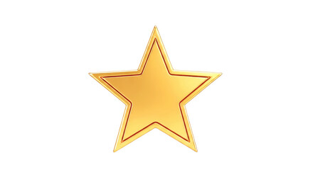 golden star 3d model premium award, badge, or icon for luxury branding, isolated on transparent background
