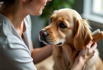 woman and her dog