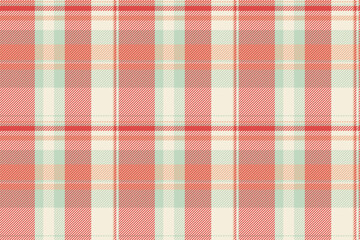 Warm and inviting plaid pattern featuring a combination of red, cream and mint shades. Classic design ideal for backgrounds, textiles, and creative projects.