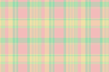 Soft, pastel plaid pattern in pink, green, and yellow. A calming, gentle texture perfect for backgrounds, textiles, or design elements needing a cozy, light touch.