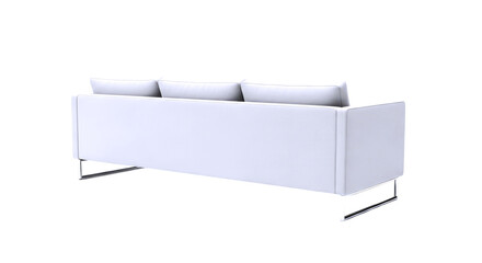 sleek modern sofa 3d model of elegant furniture for interior design projects, isolated on transparent background