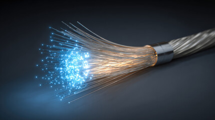 radio antenna sprouting fiber optic cables glowing neon broadcast to internet shift illustration concept scene visual for commercial design use high detail quality stock image illustration concept