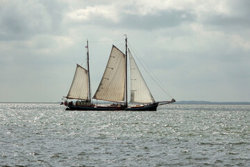 Sailing boat on sea