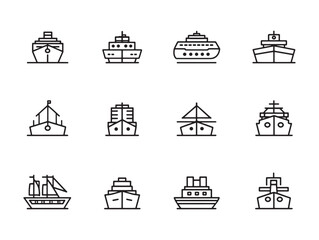 Ship stylish maritime vector icon design