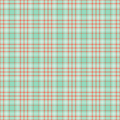 Seamless aqua and coral plaid pattern.  Perfect for textile design, wrapping paper, or website backgrounds. This cheerful, retroinspired image evokes feelings of comfort and nostalgia.