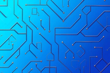 Abstract Digital Circuit Board Design Blue Background Pattern