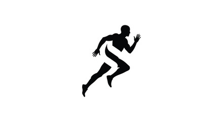a silhouette figure running swiftly with dynamic posture