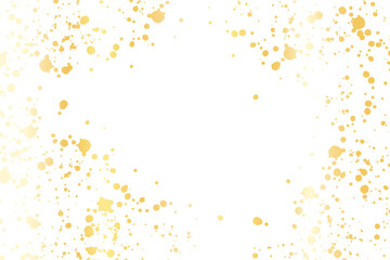 A lustrous gold splatter pattern forming a frame, ideal for elegant and festive designs. This shiny PNG with a transparent background provides a luxurious overlay for invitations