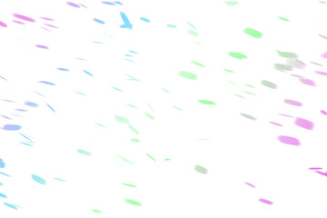 Dynamic holographic confetti with a motion blur effect and a pastel palette of pink, blue, and green. This shiny PNG with a transparent background