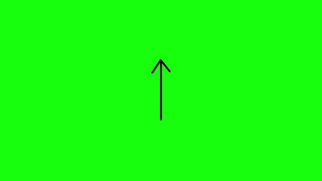 Minimal Up Arrow Animation on Green Screen Background