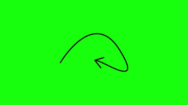Loop Back Arrow Animation on Green Screen Background