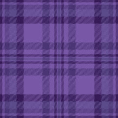 Trend texture textile vector, hipster background fabric seamless. Styled tartan pattern check plaid in violet and indigo colors.