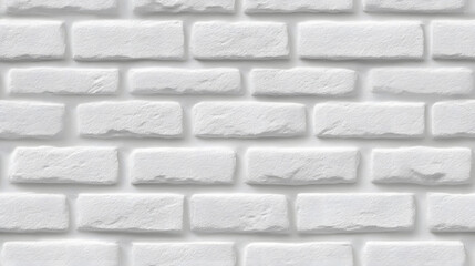 White brick wall seamless texture with subtle shadows, perfect for background and design uses.