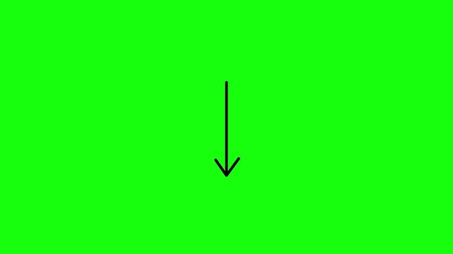 Simple Down Arrow Animation on Green Screen Background