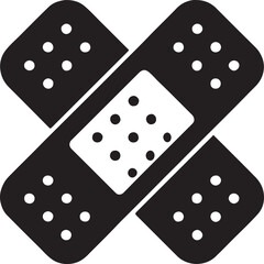 Silhouette of a bandage cross icon, simple editable vector illustration design.