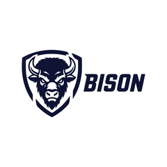 Bison head logo design vector illustration