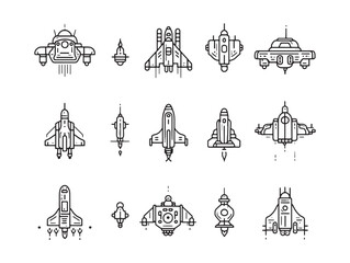 Spaceship Futuristic Vehicle Space Exploration Technology Icon
