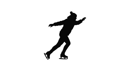 a silhouette figure skating gracefully on ice