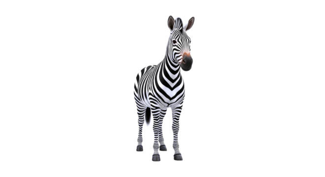 striped serenity a majestic 3d zebra model for animation, games, and stills, isolated on transparent background
