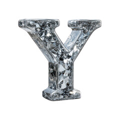 Icy Crystal Letter Y 3D Render
