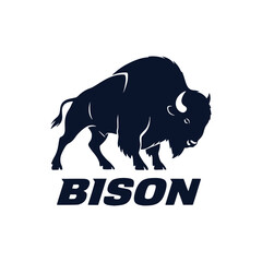 Obraz premium Bison head logo design vector illustration