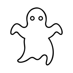spooky ghost outline design 