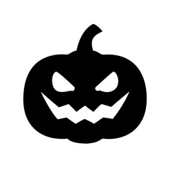 Silhouette of a Spooky Halloween Jack O Lantern Pumpkin Face