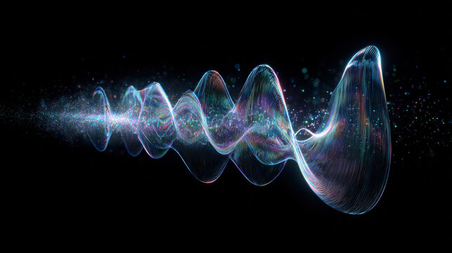 ring of audio spectrogram peaks fading as they enter soft gradient bubble noise cancellation concept illustration concept scene visual for commercial design use high detail quality stock image illustr