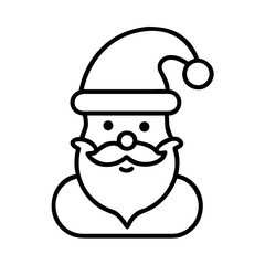 Santa Claus with Hat and Beard, Vector Art Illustration