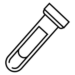 Medical Blood Sample Tube Line Art Vector
