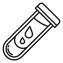 Medical Blood Sample Tube Line Art Vector