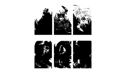 Abstract grunge texture set featuring artistic black brush strokes. Perfect for graphic design projects, web backgrounds, posters, branding, and digital artwork.