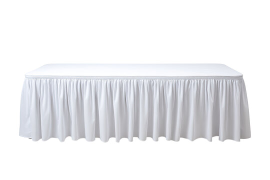 White table skirt, rectangular shape