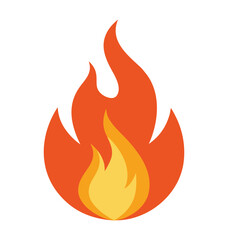 A fiery set of vector icons illustrates a dangerous symbol of hot flames