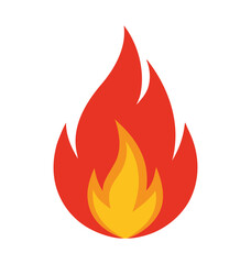 A hot fire flames vector icon set with a burning heat symbol illustration