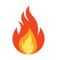 Vector set of fire and flame icons representing a variety of hot, burning, and dangerous symbols