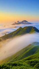 sunrise in the mountains