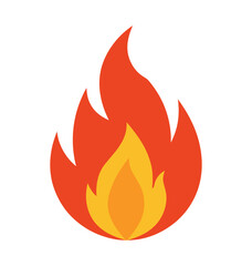 Vector illustration of a vibrant set of fire flame icons depicting heat, warmth, and danger