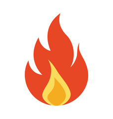Fiery hot flame icons vector set for a burning fire illustration