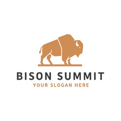 Bison head logo design vector illustration