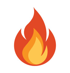 An abstract vector icon set of burning orange fire flames