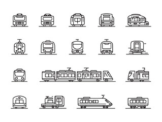 Train simple line art transportation icon