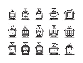 Tram modern public transit line illustration