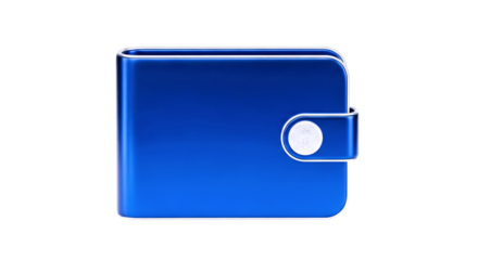 sleek blue wallet 3d model digital finance, secure payment app icon, business concept, isolated on transparent background