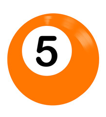 Billiard Ball Number 5 Illustration