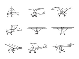 Ultralight aircraft aviation vehicle vector design