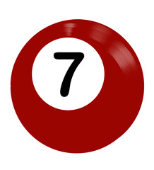 Billiard Ball Number 7 Illustration