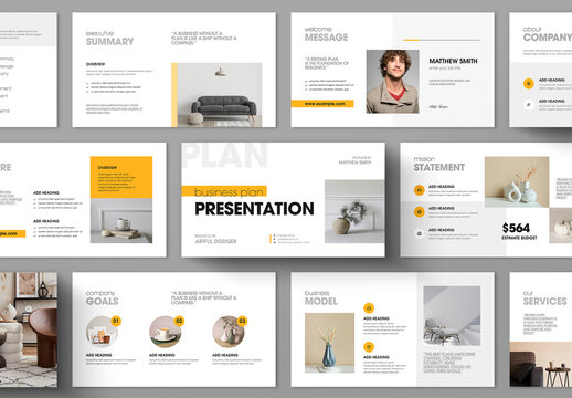 Minimalist Business Plan Presentation Template for Corporate Strategy